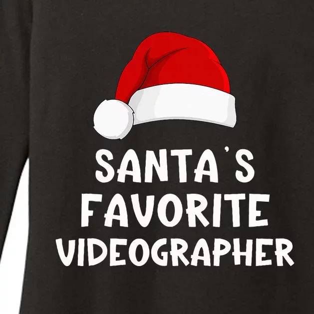 Christmas Santa's Favorite Videographer Xmas Pajama Womens CVC Long Sleeve Shirt