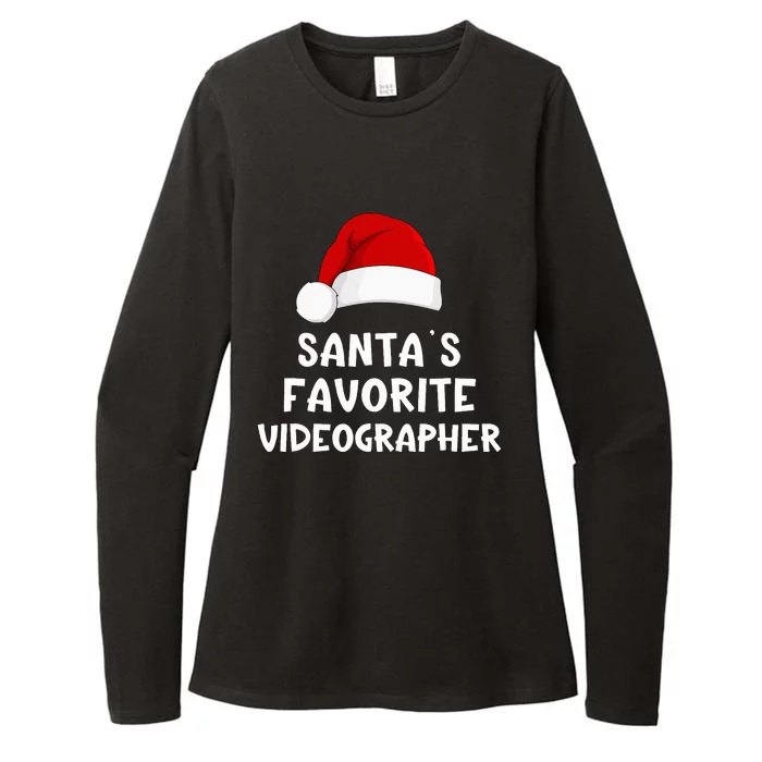 Christmas Santa's Favorite Videographer Xmas Pajama Womens CVC Long Sleeve Shirt