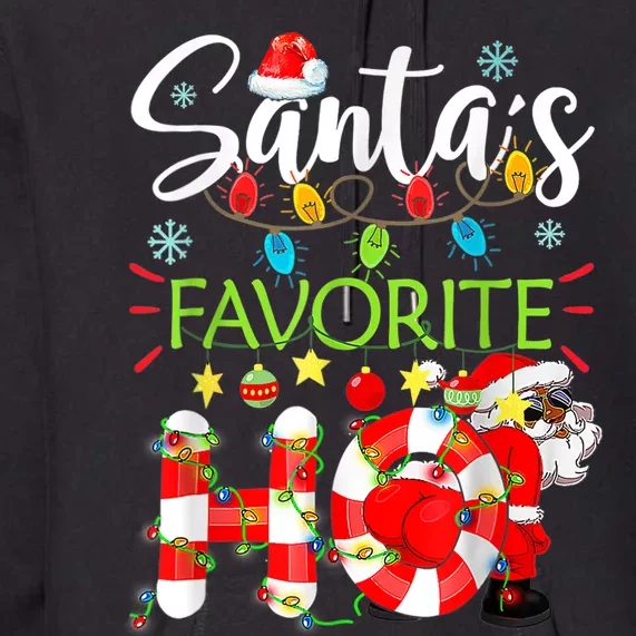 Christmas Santa's Favorite Ho Xmas Pajama Funny Naughty Premium Hoodie