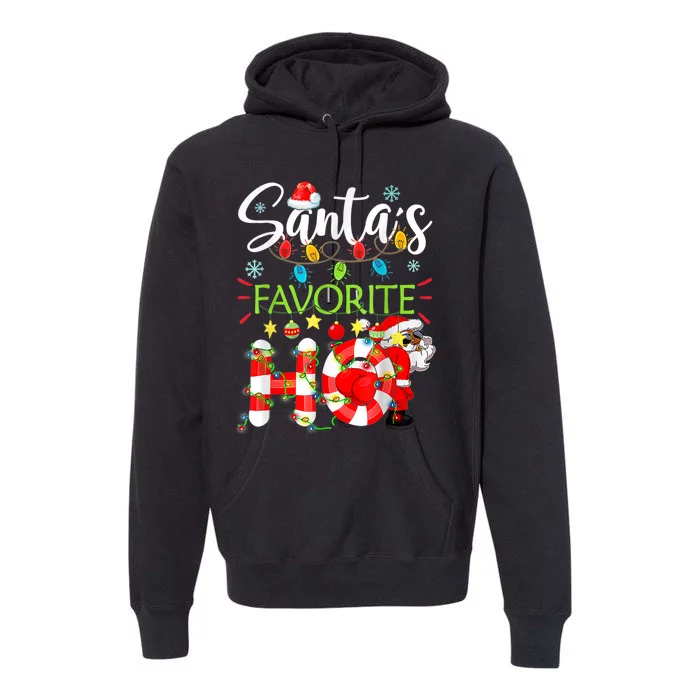 Christmas Santa's Favorite Ho Xmas Pajama Funny Naughty Premium Hoodie