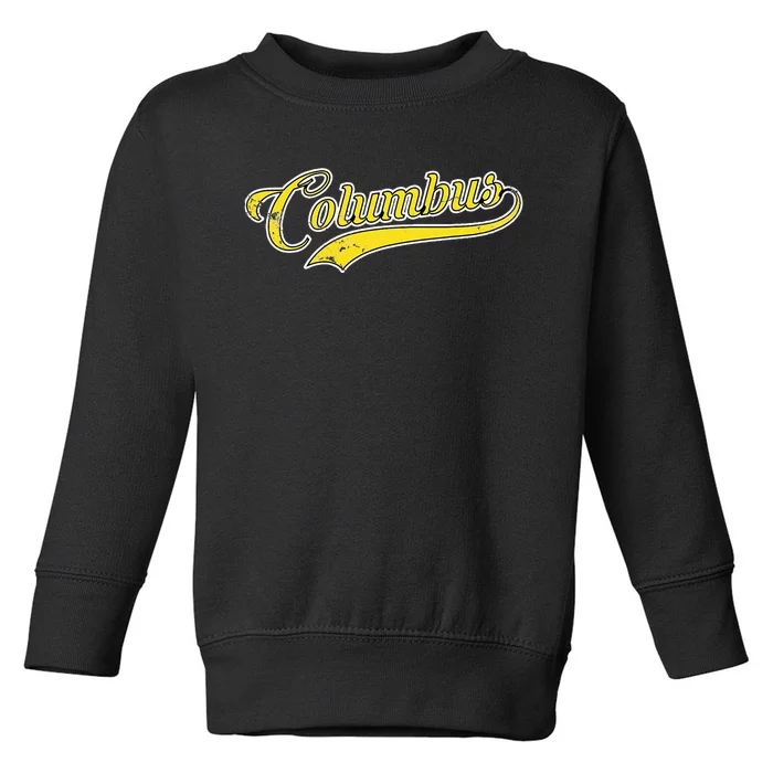 Columbus Soccer Fan Vintage Toddler Sweatshirt