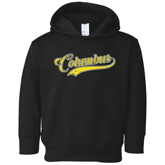 Columbus Soccer Fan Vintage Toddler Hoodie