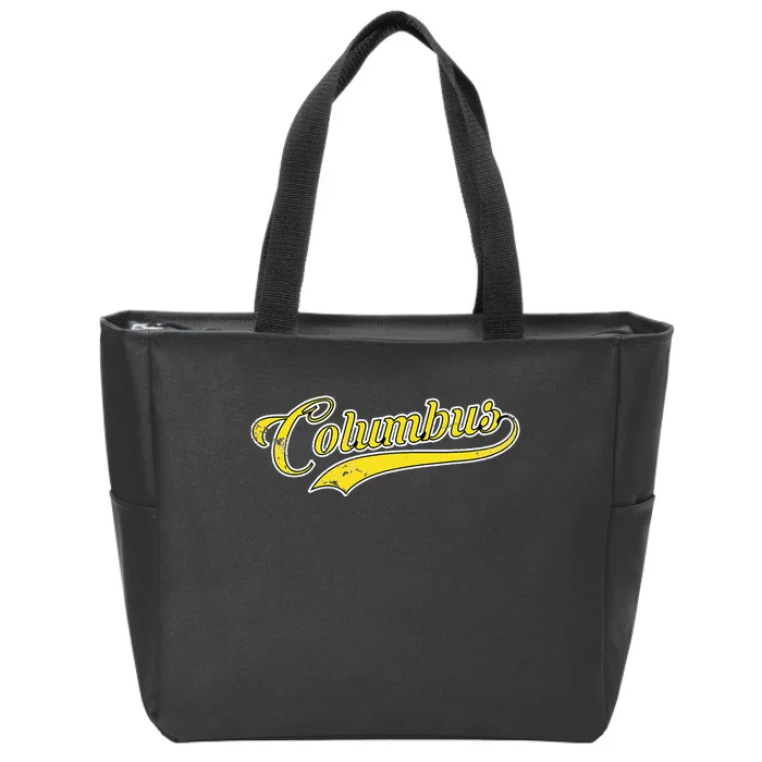 Columbus Soccer Fan Vintage Zip Tote Bag