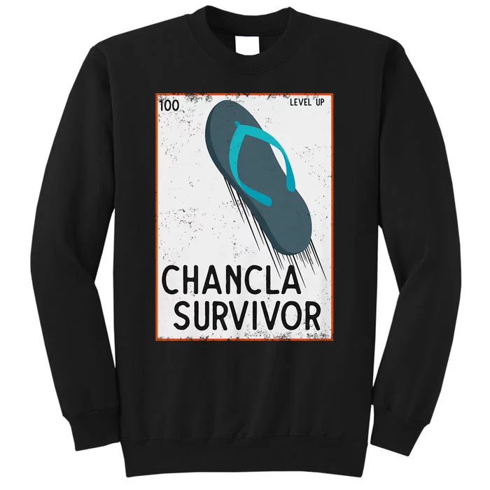 Chancla Survivor Funny Spanish Joke Tall Sweatshirt