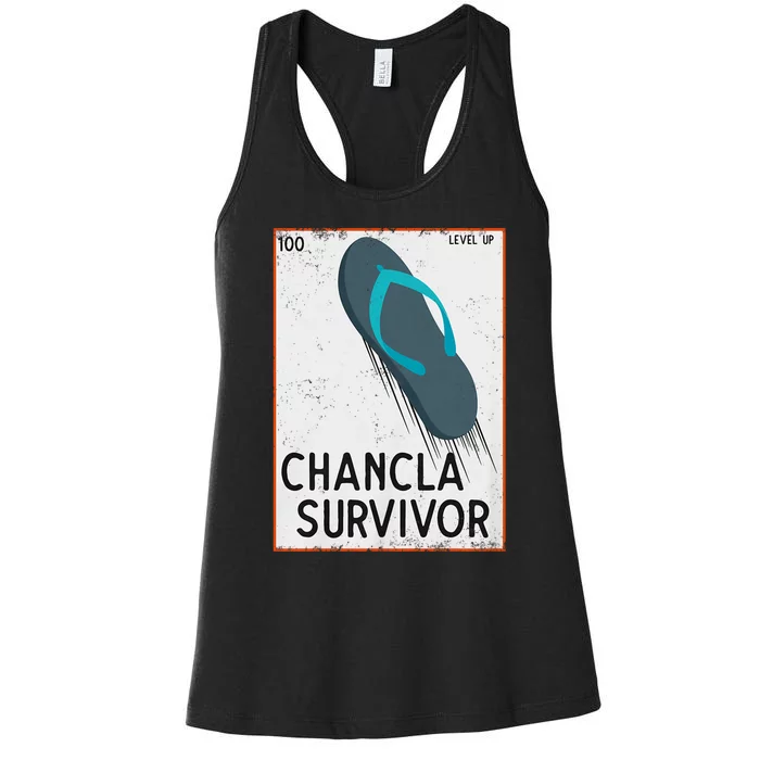 Chancla Survivor Funny Spanish Joke Women's Racerback Tank