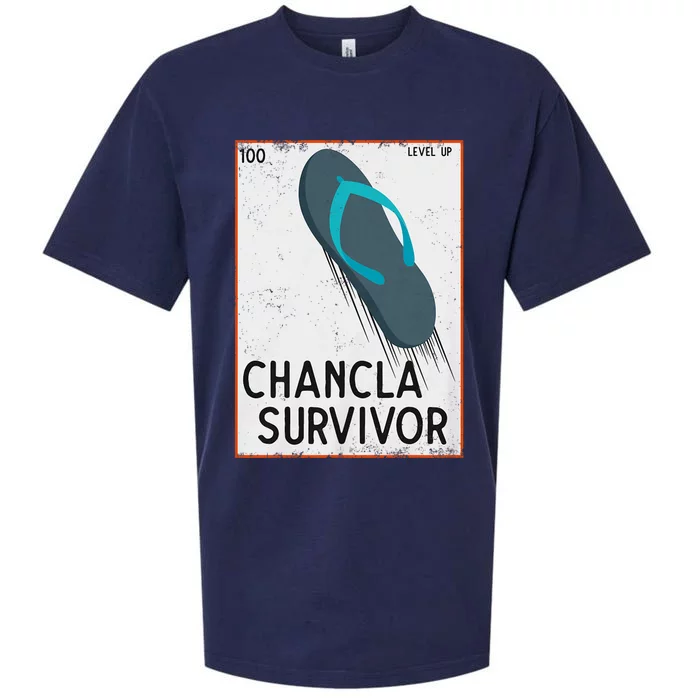 Chancla Survivor Funny Spanish Joke Sueded Cloud Jersey T-Shirt