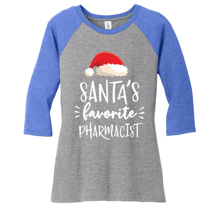 Christmas SantaS Favorite Pharmacist Pharmacy Gift Cool Gift Women's Tri-Blend 3/4-Sleeve Raglan Shirt