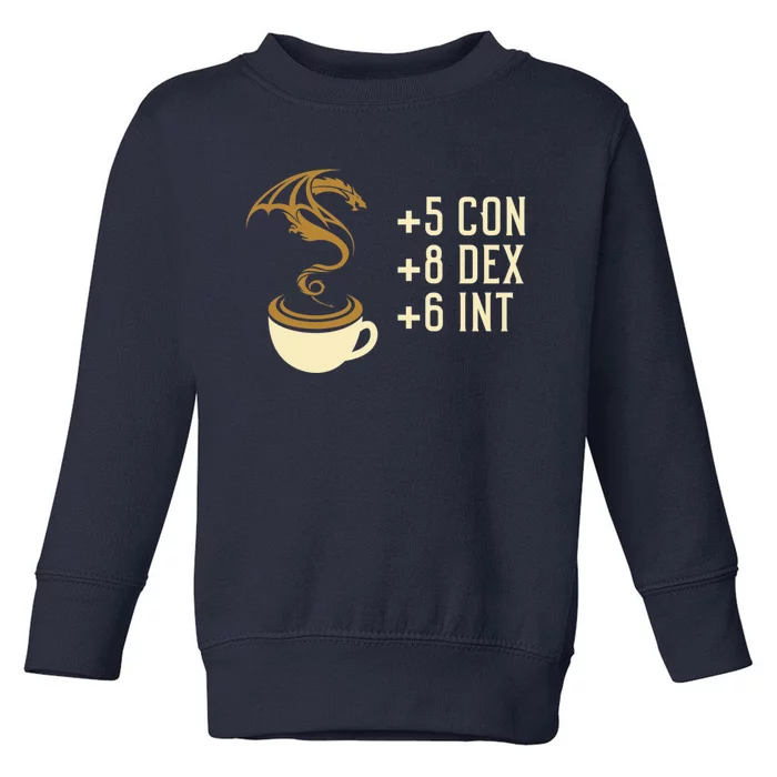 Coffee Stats For Roleplaying And Larping Tabletop Rpg Toddler Sweatshirt