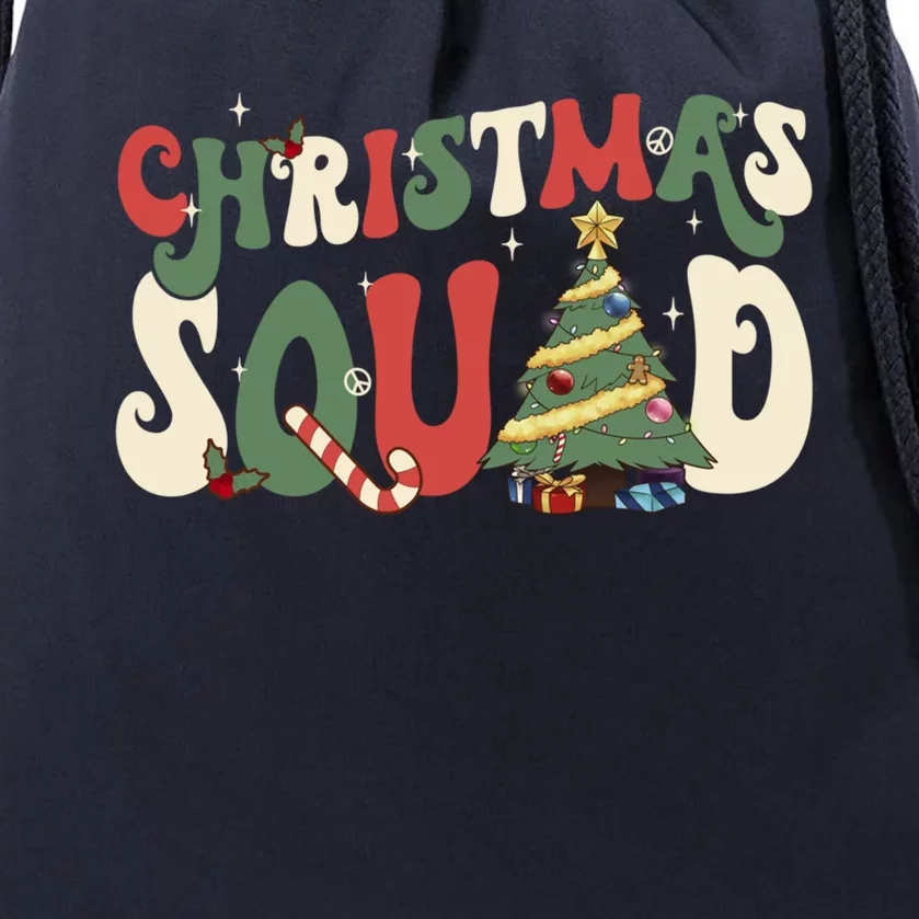 Christmas Squad Funny Xmas Tree Family Matching Pajamas Boys Gift Drawstring Bag