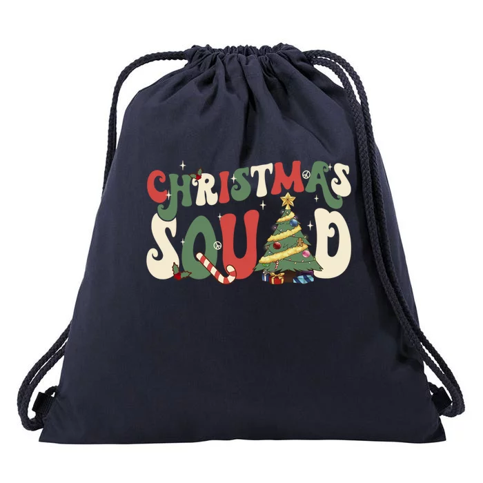 Christmas Squad Funny Xmas Tree Family Matching Pajamas Boys Gift Drawstring Bag