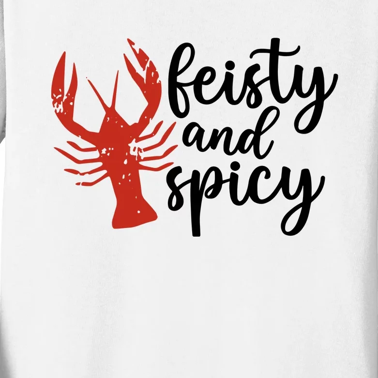 Crawfish Season Feisty And Spicy Kids Long Sleeve Shirt