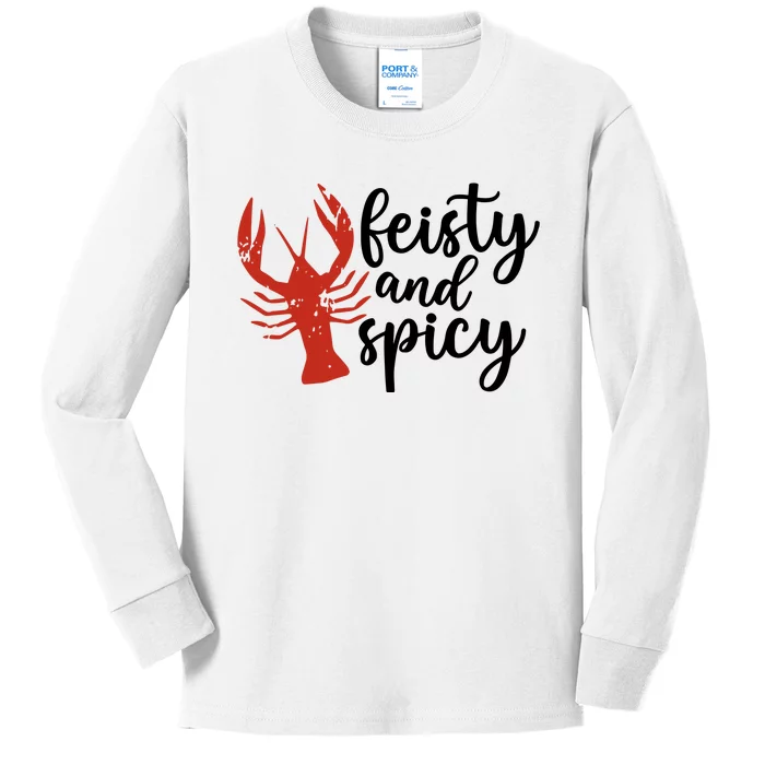 Crawfish Season Feisty And Spicy Kids Long Sleeve Shirt