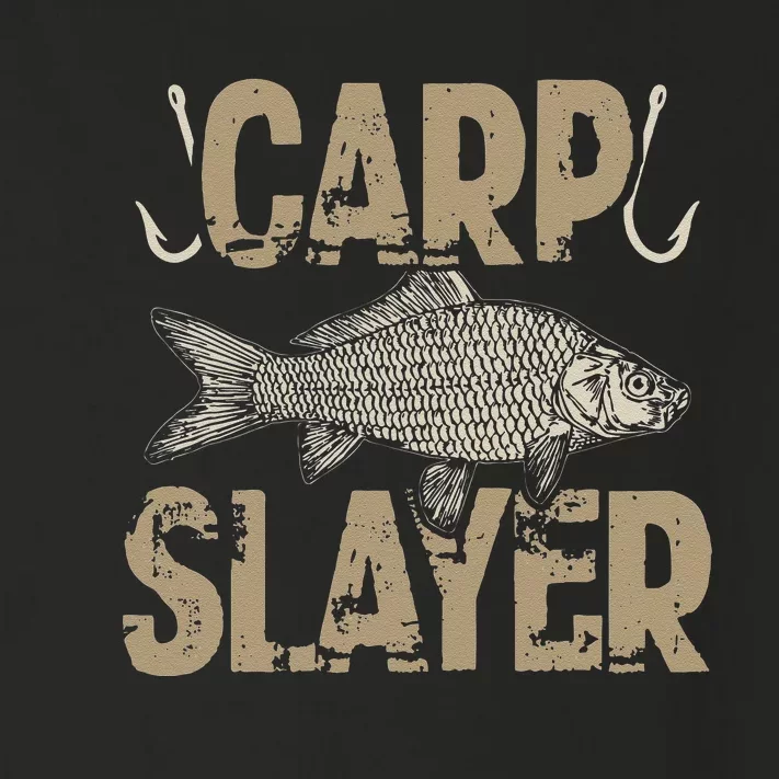 Carp Slayer Funny Carp Fishing Design Gift Toddler Long Sleeve Shirt