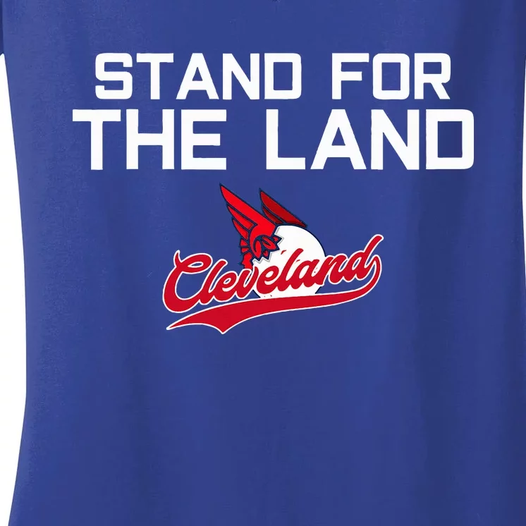 Cleveland Stand For The Land Women's V-Neck T-Shirt