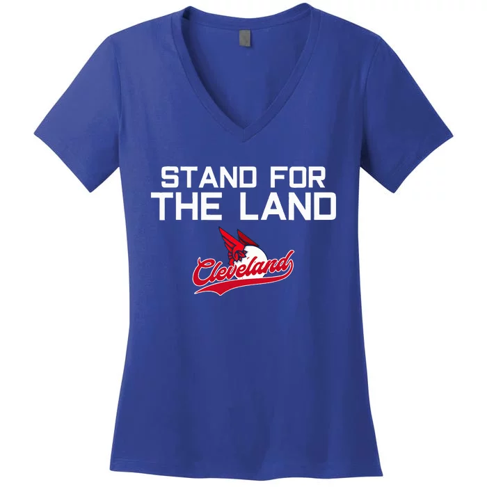 Cleveland Stand For The Land Women's V-Neck T-Shirt