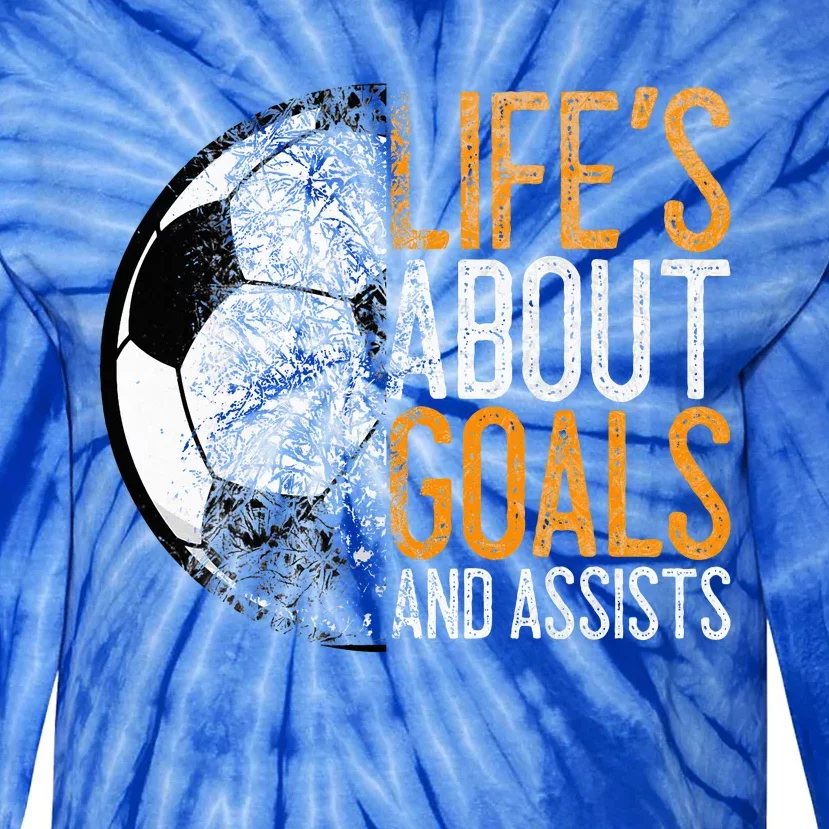 Cool Soccer For Soccer Lovers Player Football Goal Tie-Dye Long Sleeve Shirt