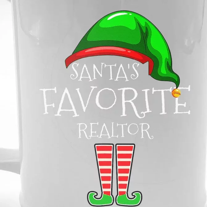 Christmas Santas Favorite Realtor Elf Xmas Front & Back Beer Stein