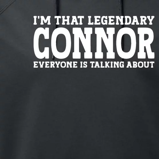 Connor Surname Funny Team Family Last Name Connor Performance Fleece Hoodie