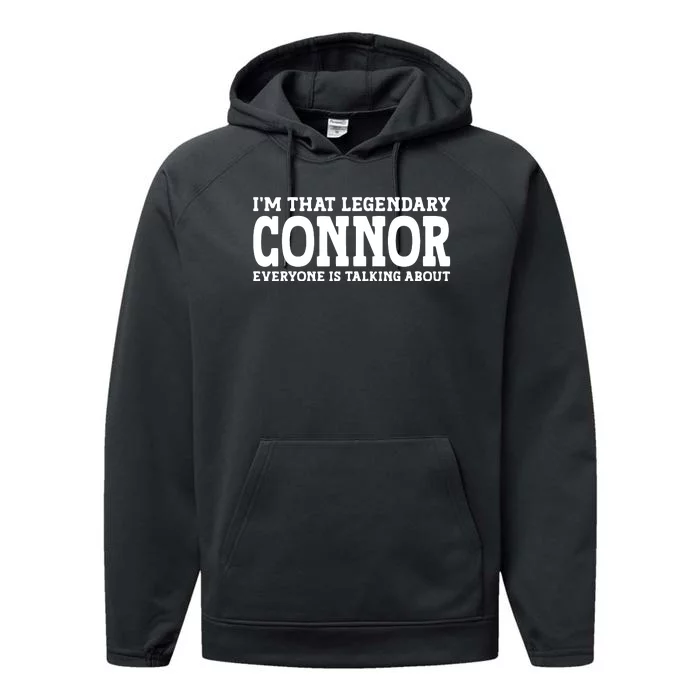 Connor Surname Funny Team Family Last Name Connor Performance Fleece Hoodie