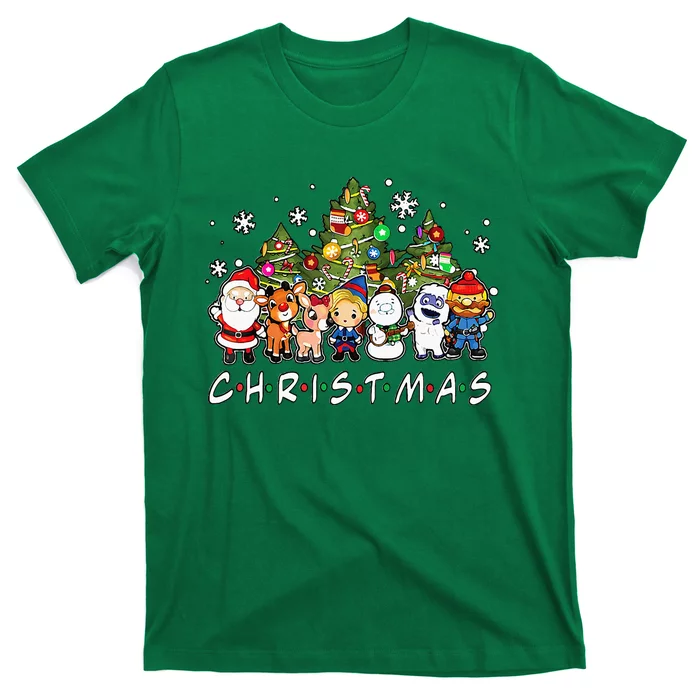 Christmas Santa Friends Reindeer Snowman Family Xmas Holiday T-Shirt