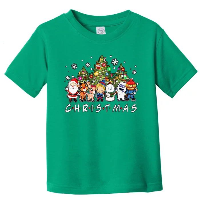 Christmas Santa Friends Reindeer Snowman Family Xmas Holiday Toddler T-Shirt