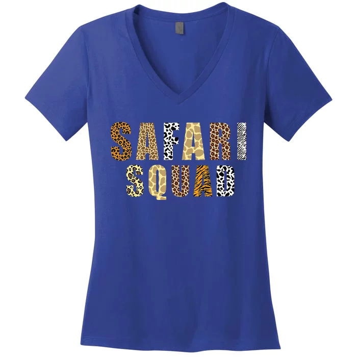 Cool Safari For Women Zoologist African Animal Print Zoo Women's V-Neck T-Shirt