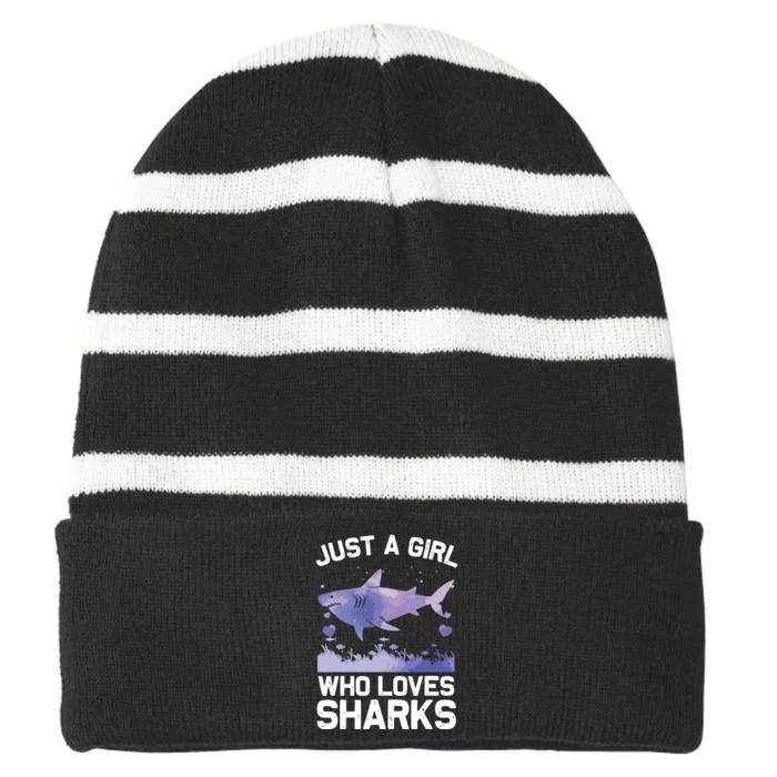 Cool Shark For Shark Whale Shark Lover Striped Beanie with Solid Band