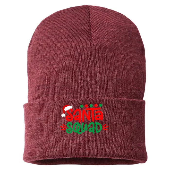 Christmas Squad Family Matching Xmas Santa Squad Sustainable Knit Beanie