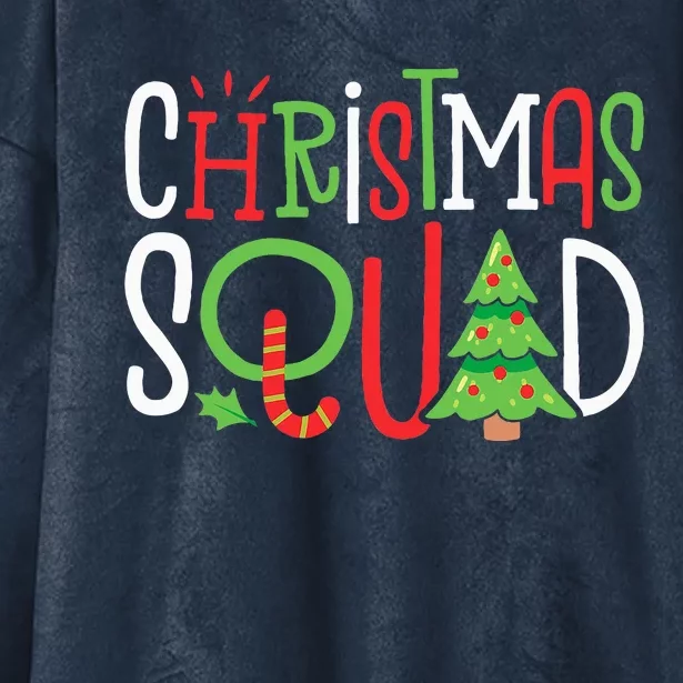 Christmas Squad Funny Xmas Tree Family Matching Pajamas Hooded Wearable Blanket