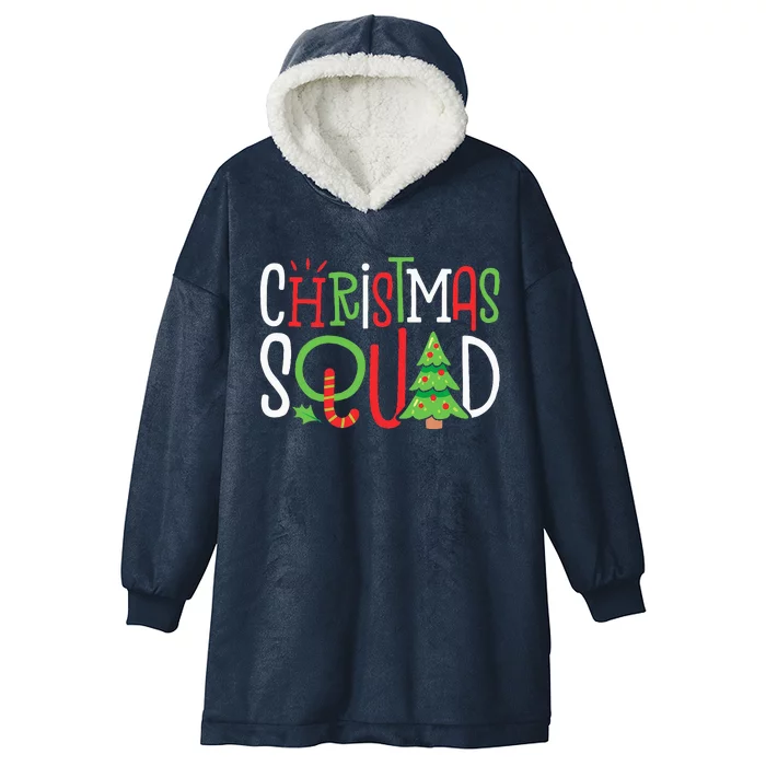 Christmas Squad Funny Xmas Tree Family Matching Pajamas Hooded Wearable Blanket