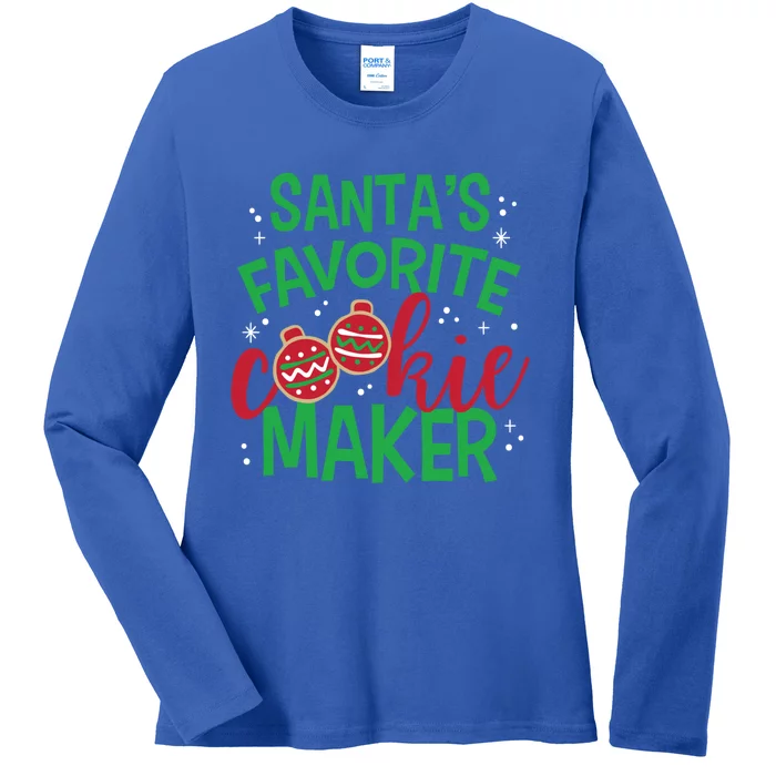 Christmas SantaS Favorite Cookie Maker Gift Ladies Long Sleeve Shirt