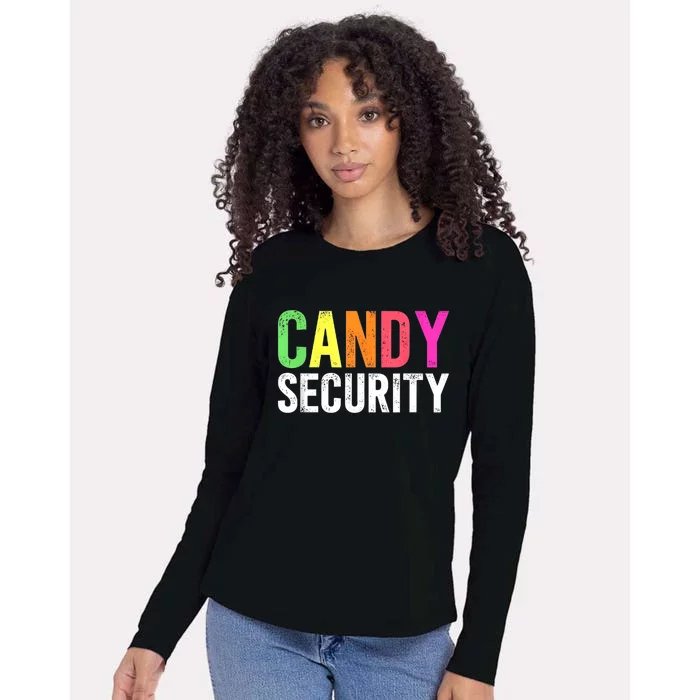 Candy Security Funny Halloween Costume Party Womens Cotton Relaxed Long Sleeve T-Shirt