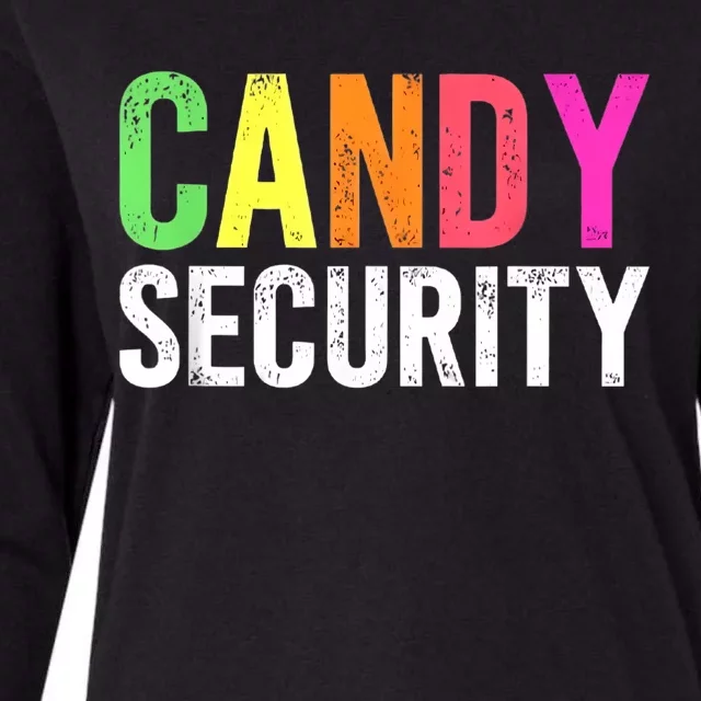 Candy Security Funny Halloween Costume Party Womens Cotton Relaxed Long Sleeve T-Shirt