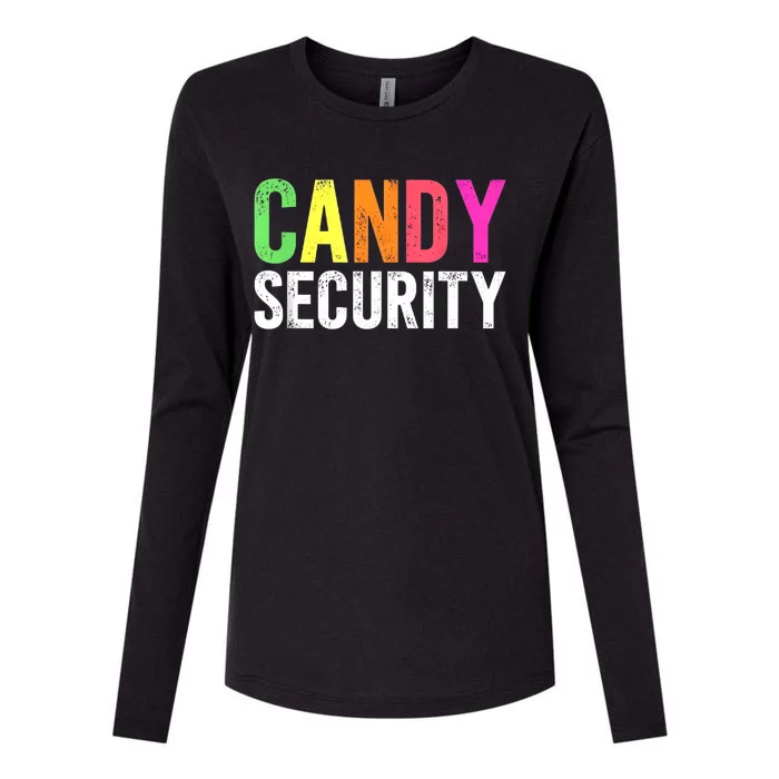 Candy Security Funny Halloween Costume Party Womens Cotton Relaxed Long Sleeve T-Shirt