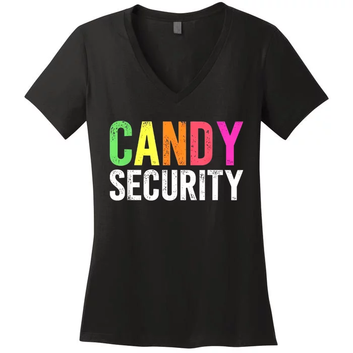 Candy Security Funny Halloween Costume Party Women's V-Neck T-Shirt