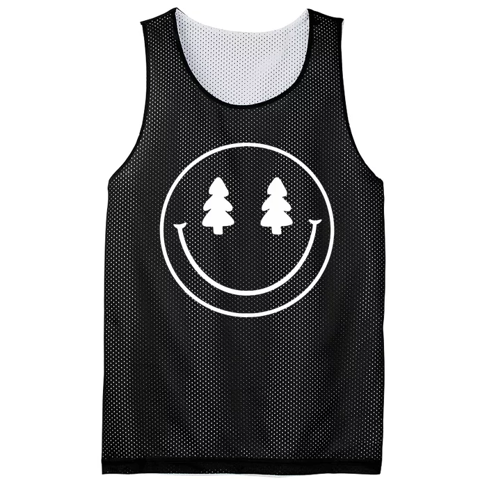 Christmas Smiley Face Christmas Tree Mesh Reversible Basketball Jersey Tank