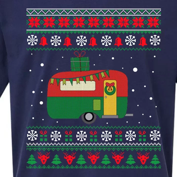 Christmas Sweater Funny Camping Camper Gift Sueded Cloud Jersey T-Shirt