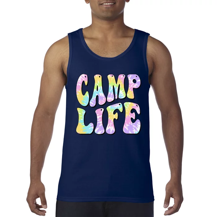 Camping Summer For Summer Camp Tiedie Retro Tank Top