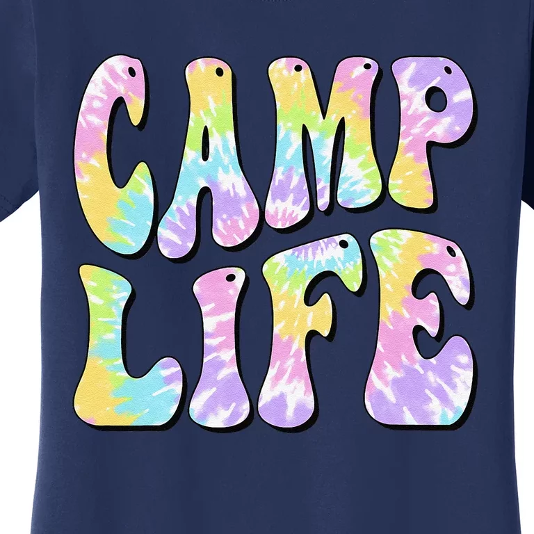 Camping Summer For Summer Camp Tiedie Retro Women's T-Shirt