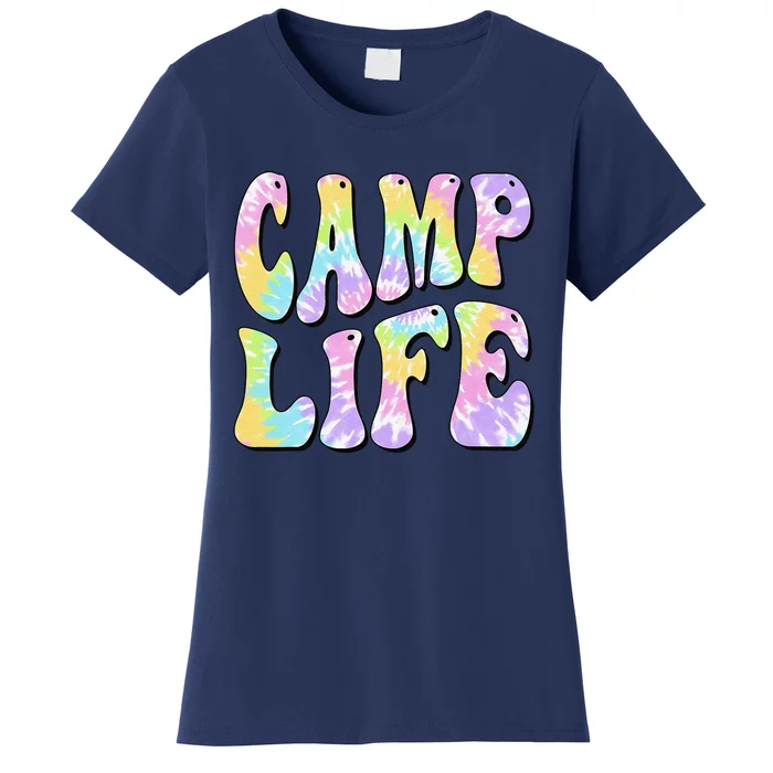 Camping Summer For Summer Camp Tiedie Retro Women's T-Shirt