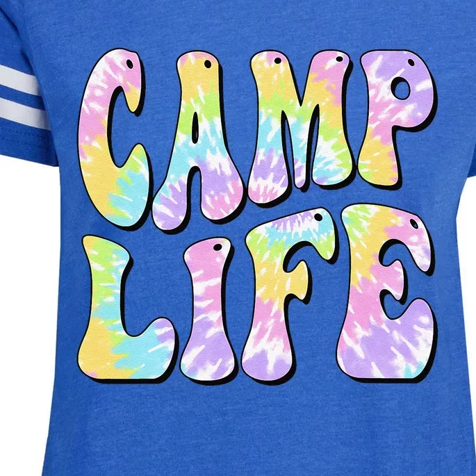 Camping Summer For Summer Camp Tiedie Retro Enza Ladies Jersey Football T-Shirt