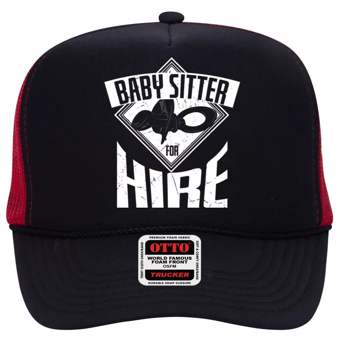 Cool Sitter For Hire Sitting Sitters Gift High Crown Mesh Trucker Hat