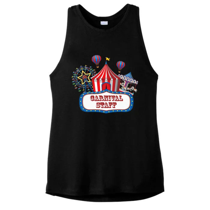 Carnival Staff For Circus Event Staff & Ringmaster Lover Ladies Tri-Blend Wicking Tank