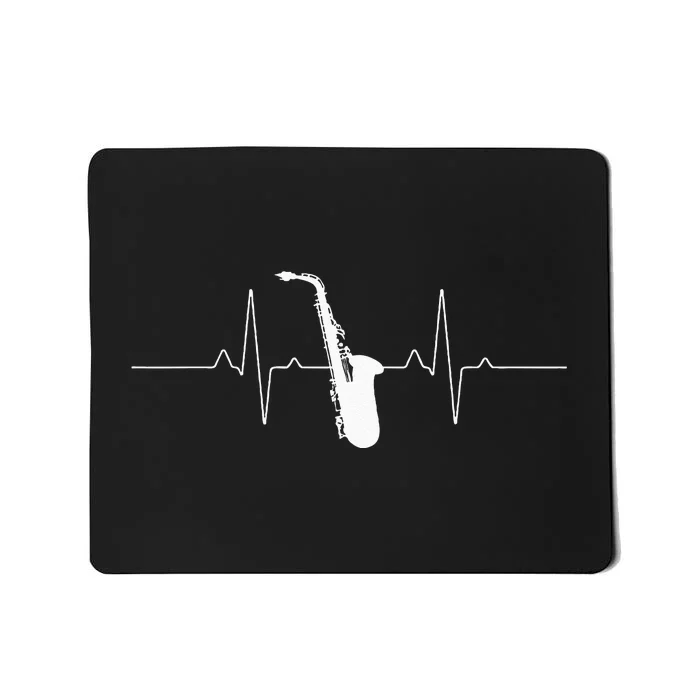 Cool Saxophone For Men Women Jazz Blues Music Band Heartbeat Mousepad