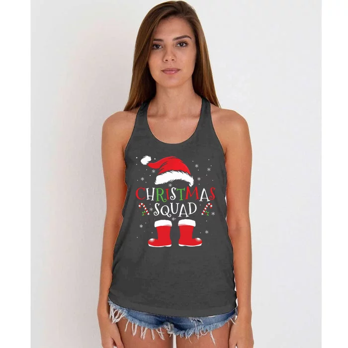 Christmas Squad Family Group Matching Christmas Party Pajama Women's Knotted Racerback Tank