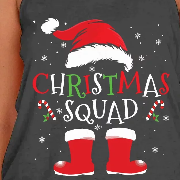 Christmas Squad Family Group Matching Christmas Party Pajama Women's Knotted Racerback Tank