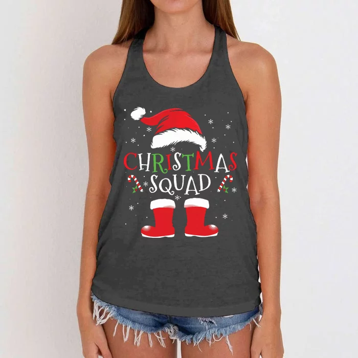 Christmas Squad Family Group Matching Christmas Party Pajama Women's Knotted Racerback Tank