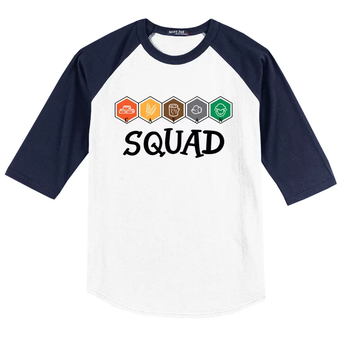 Catan Squad Funny Gamer Game Lover Baseball Sleeve Shirt