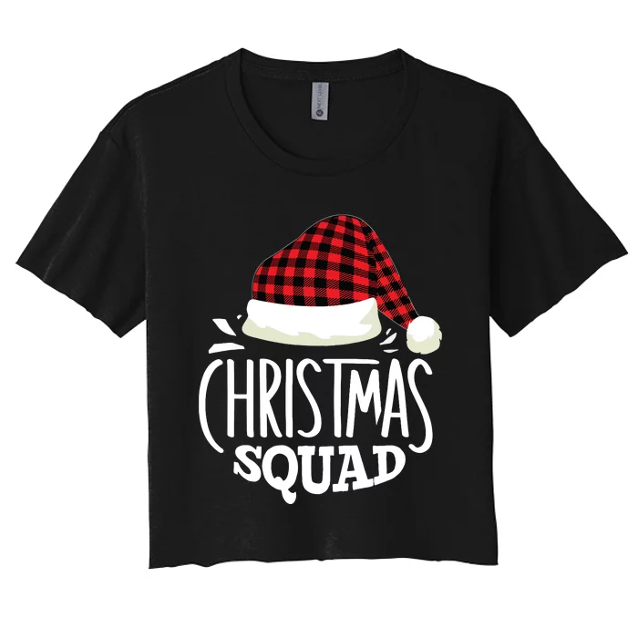 Christmas Squad Family Group Matching Christmas Pajama Party Women's Crop Top Tee