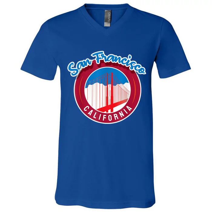 California San Francisco City Gift Bridge Souvenir SF V-Neck T-Shirt